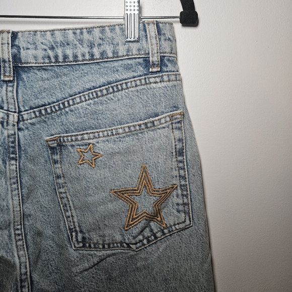 Reformation Cynthia Star Embroidered High-Rise Straight Leg Jeans - Picture 4 of 8